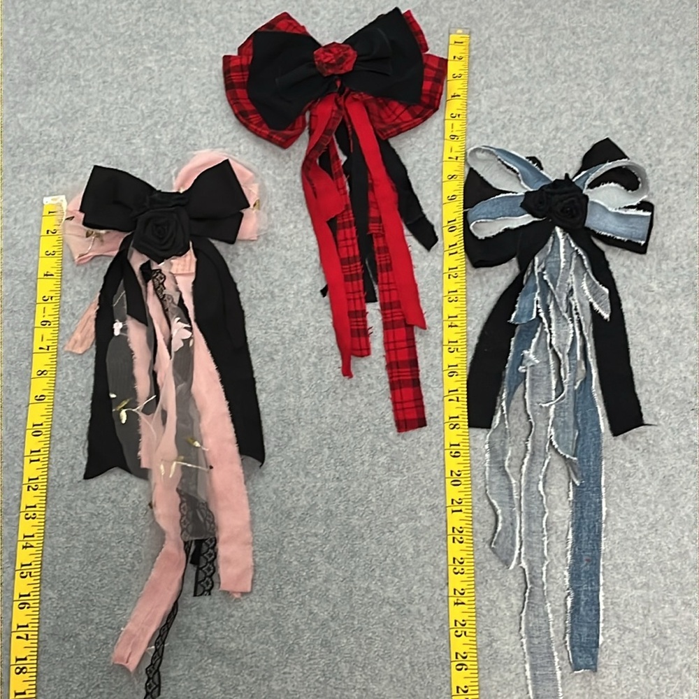 Large Hairbow Bundle Lot Kawaii Whimsigoth Coquette Boho Festival Fring Bow Twee